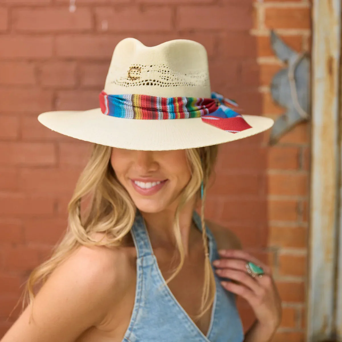 Charlie 1 Horse Fiesta Straw Flat Brim CSFSTA-343681 - Image 7