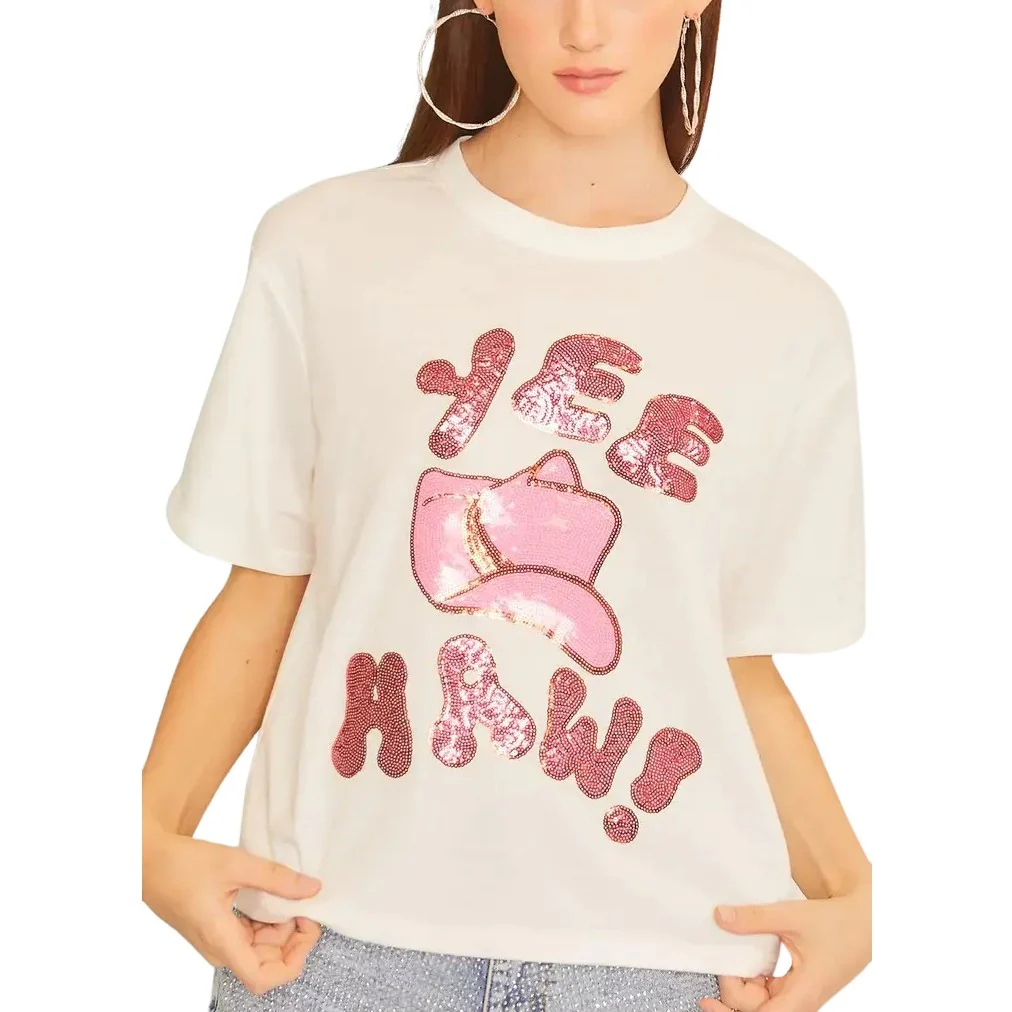 Yee Haw! Sequin Patch Women's Top CT33734
