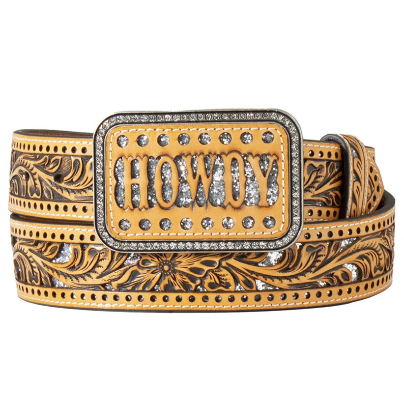 Angel Ranch Howdy Glitter Inlay Belt D140007008