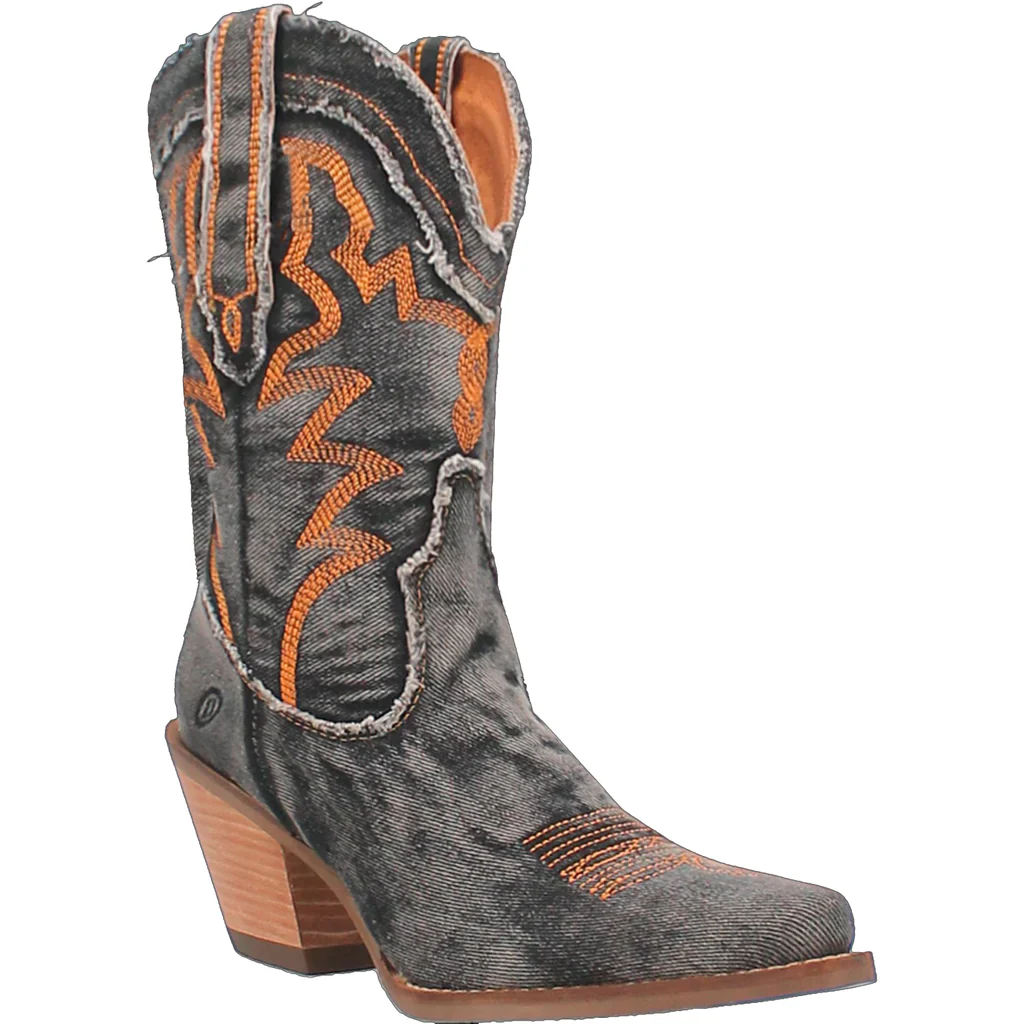 Dingo Dolly Denim Black Women's Bootie DI950
