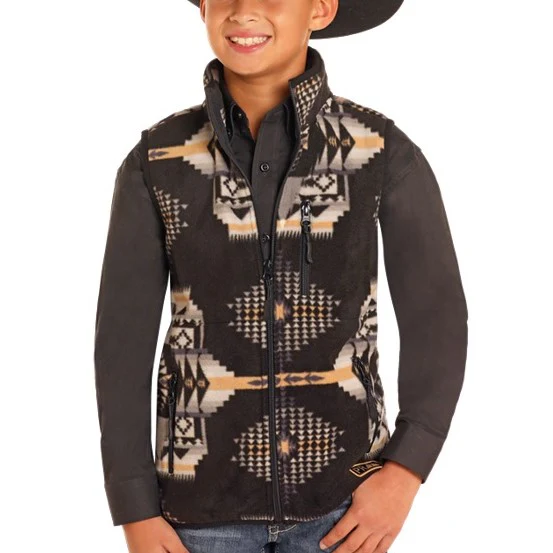 Rock & Roll Aztec Fleece Boy's Vest DK98C04093