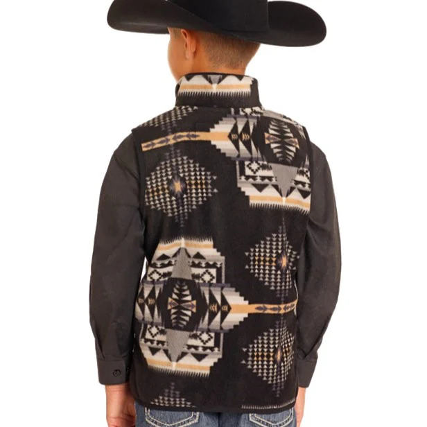 Rock & Roll Aztec Fleece Boy's Vest DK98C04093 - Image 2