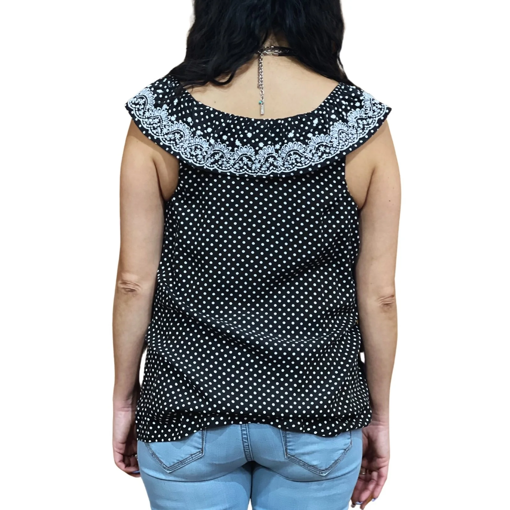 Savanna Jane Polka Dot Black Women's Top T11438 - Image 2