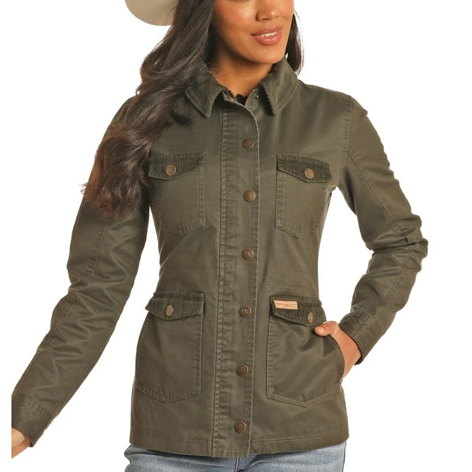 Panhandle Olive Oilskin Women’s Jacket DW92C04095