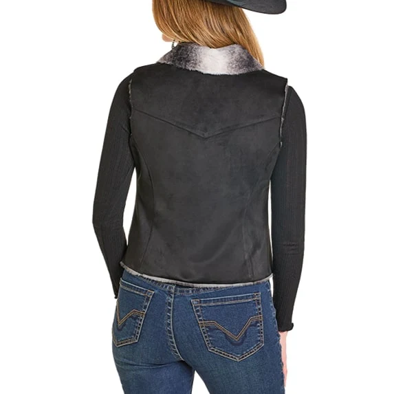 Rock & Roll Embroidered Microsuede Women's Vest - Image 2
