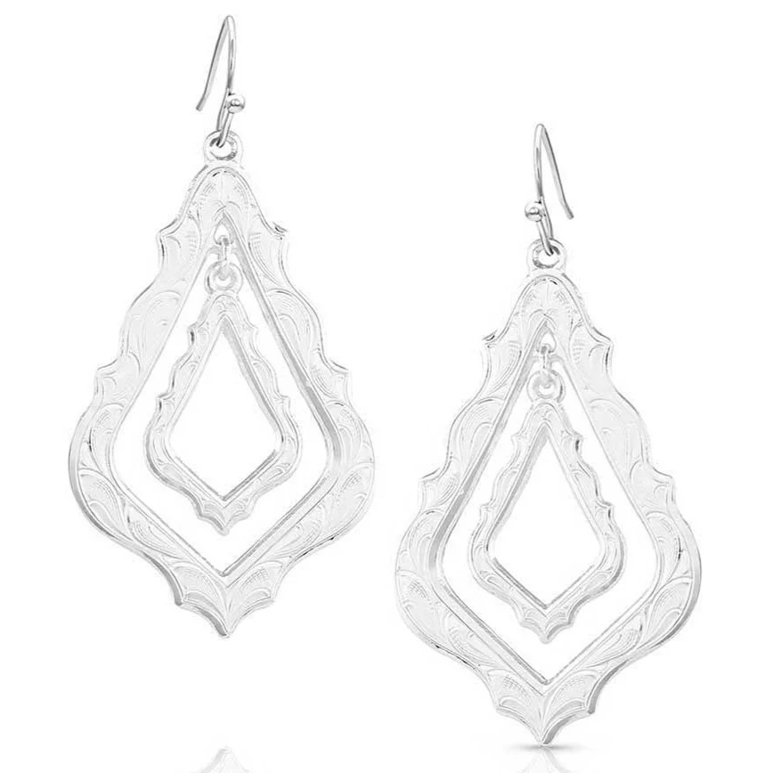 Montana Silversmiths Two-Step Teardrop Earrings ER5147