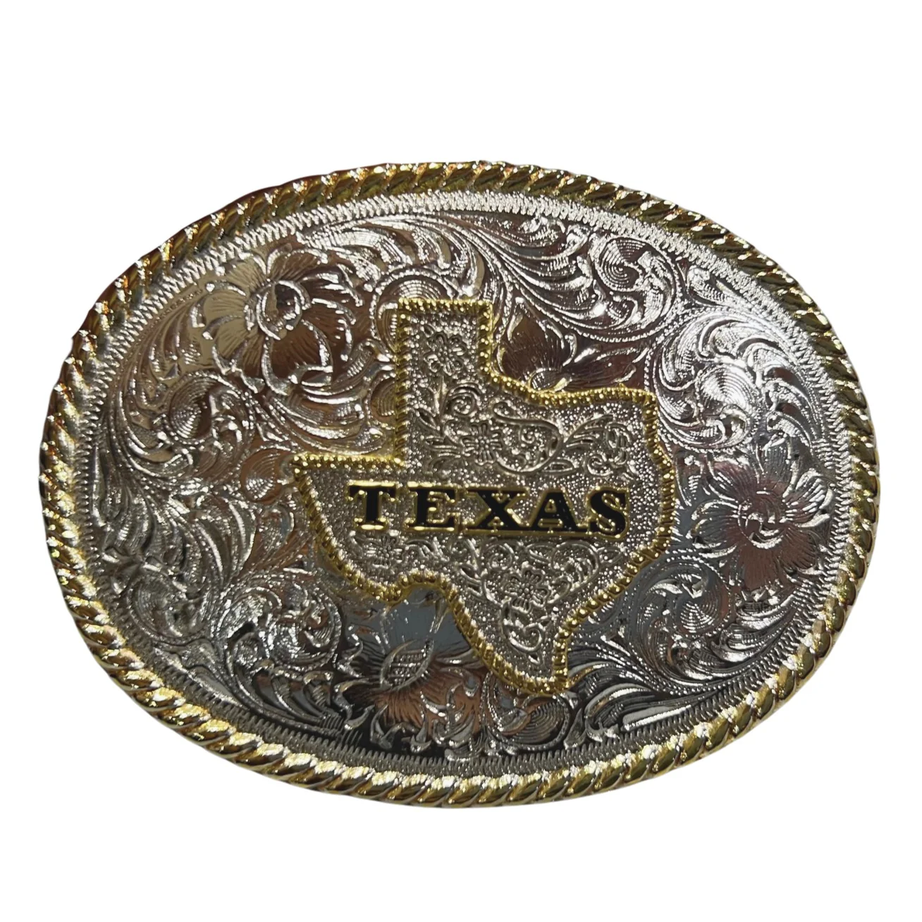 Blue Bayou Two-tone Texas State Buckle H8136TX