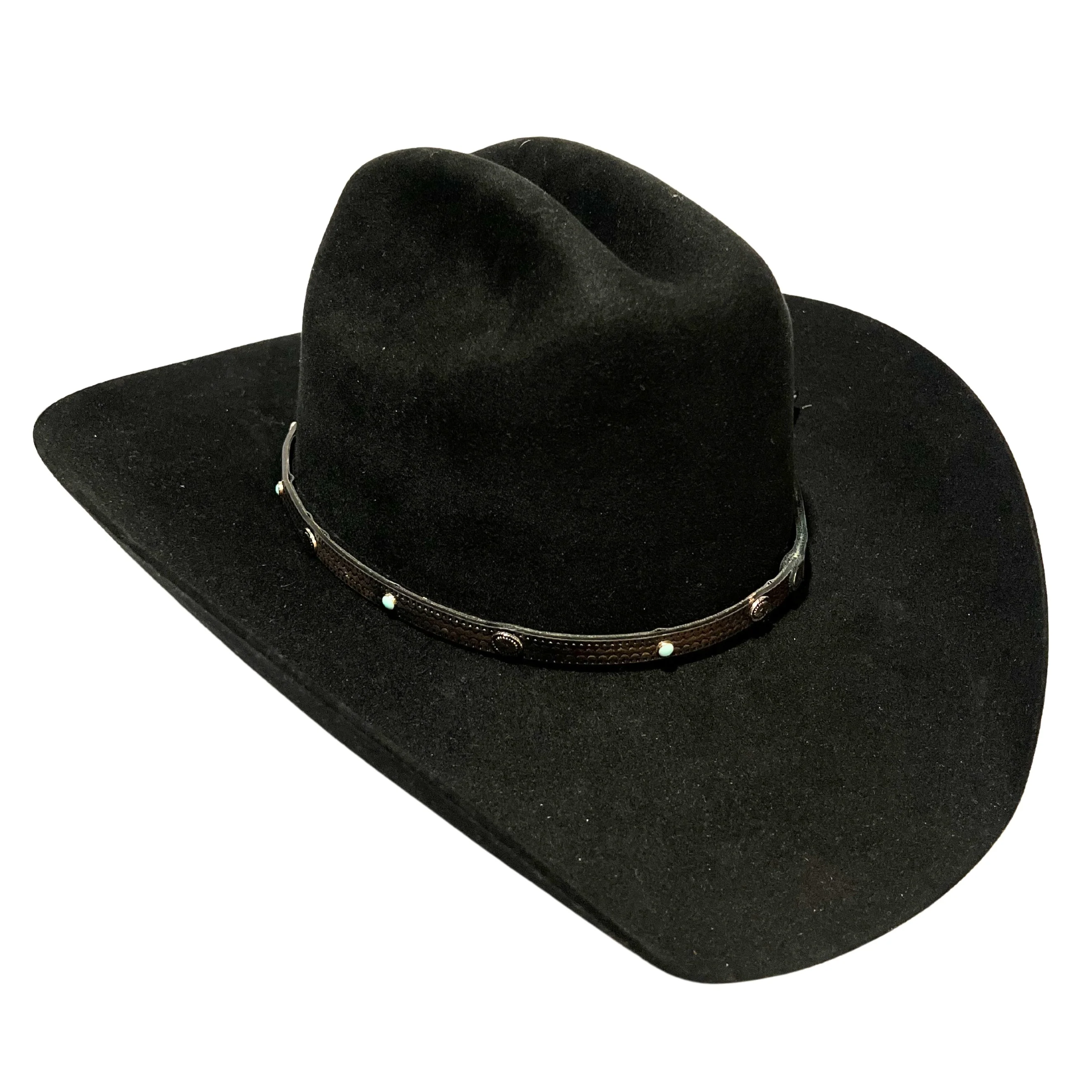 Phunky Horse Black Mini Concho Turquoise Hatband HB-40 - Image 2