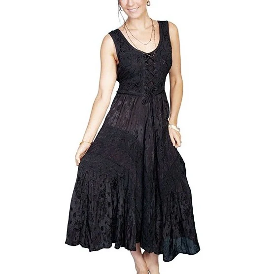 Scully Enchanted Black Lace Front Women's Dress HC118