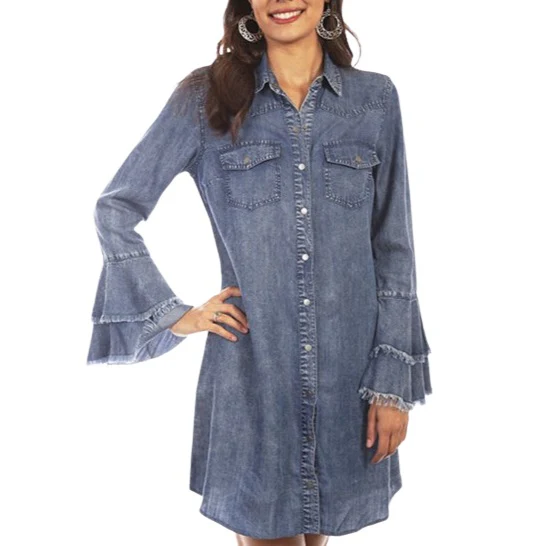 Scully Bell Sleeve Denim Women's Dress HC619