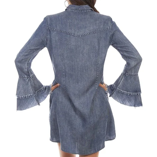 Scully Bell Sleeve Denim Women's Dress HC619 - Image 3