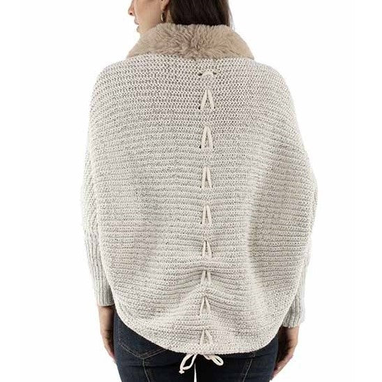 Scully Faux Fur Trim Women's Cardigan HC969 - Image 2