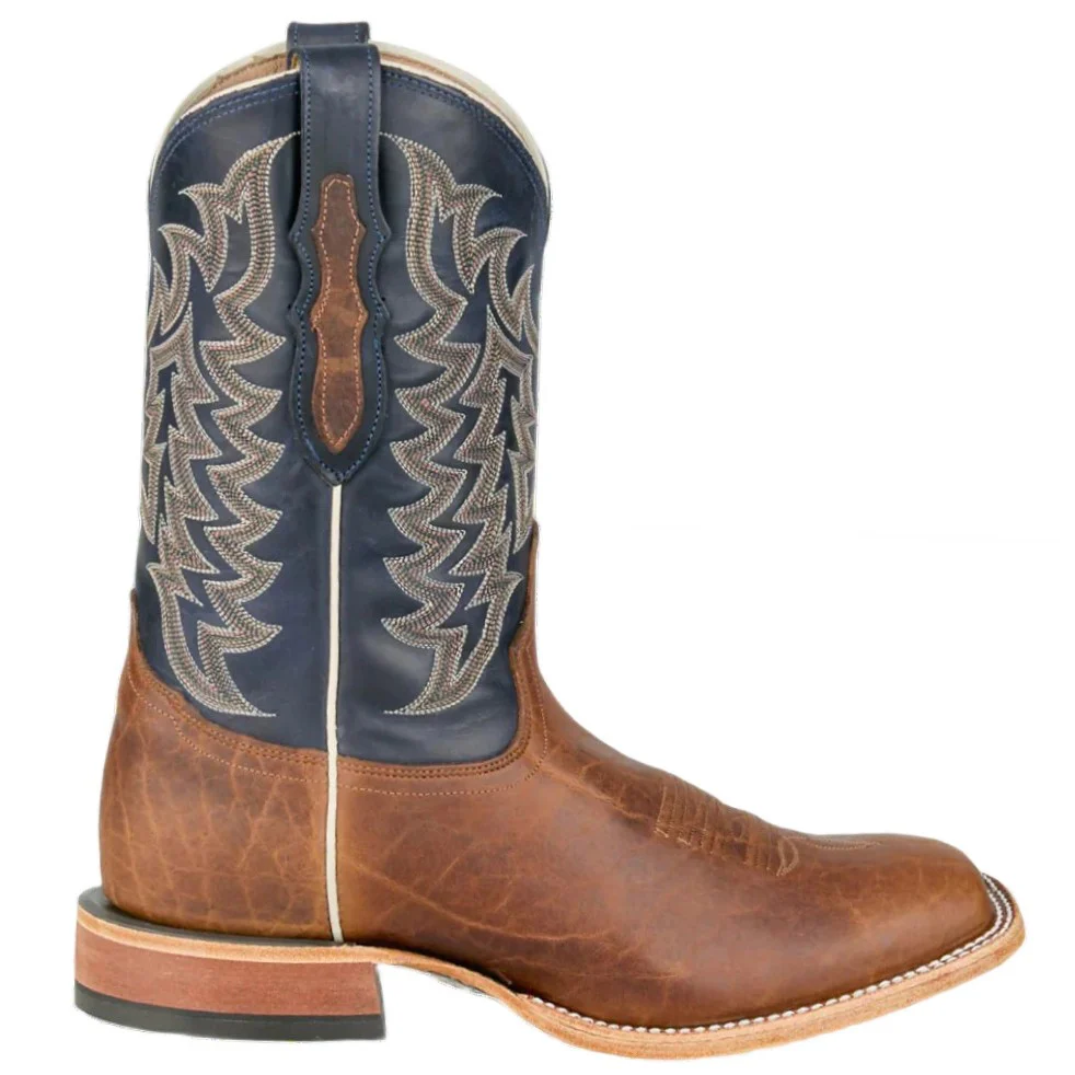 Tony Lama Alfredo Chocolate Bison & Blue Men's Boots HE6401 - Image 2