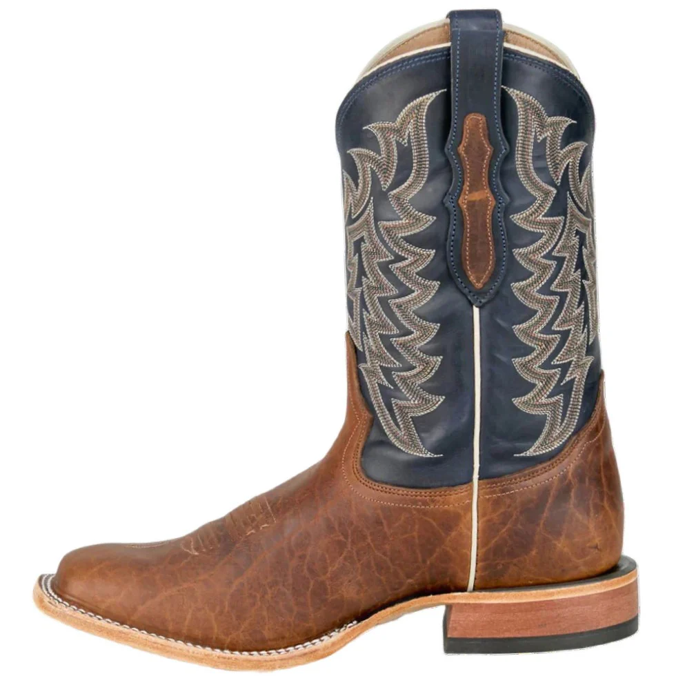 Tony Lama Alfredo Chocolate Bison & Blue Men's Boots HE6401 - Image 3