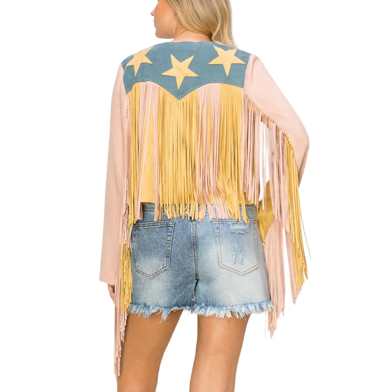 Vocal Fringe and Star Pink Women's Jacket K2409LJ - Image 2