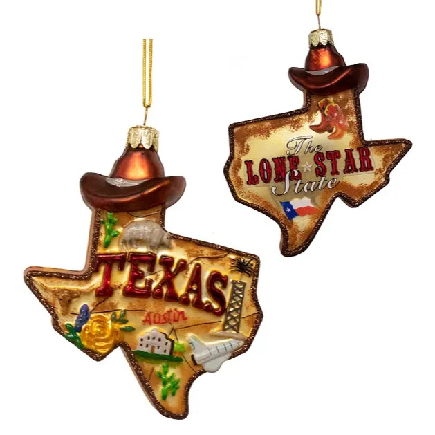 Kurt Adler Glass Texas Christmas Ornament C7589 - Image 2