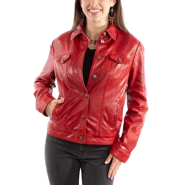 Scully Vintage Red Leather Women's Jacket L1159-135 Red Leather Jacket