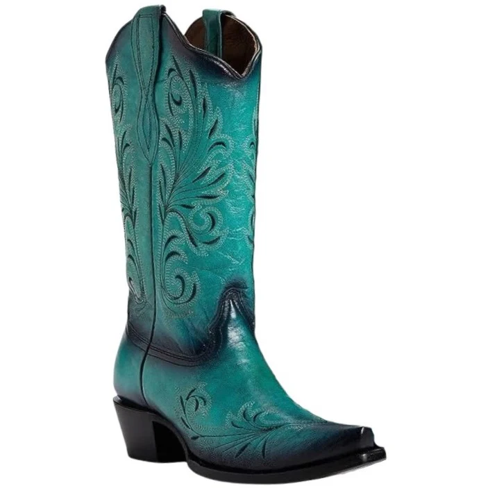 Circle G Black and Turquoise Women's Boot L2076