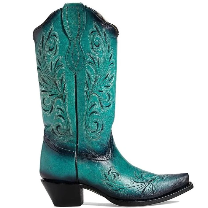 Circle G Black and Turquoise Women's Boot L2076 - Image 2