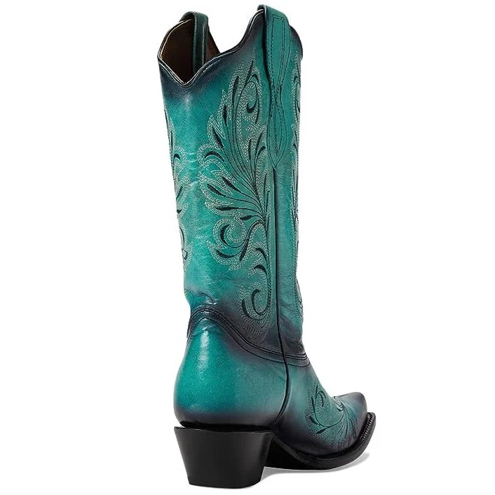 Circle G Black and Turquoise Women's Boot L2076 - Image 4