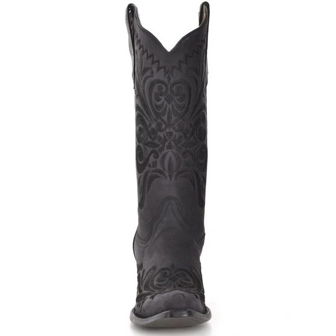 Circle G Classic Black Suede Embroidery Women's Boot L5433 - Image 4