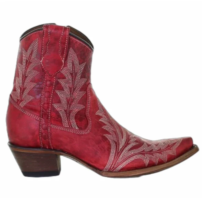 Circle G Embroidery Red Women's Bootie L5704 - Image 2
