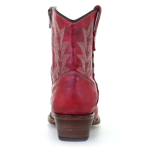 Circle G Embroidery Red Women's Bootie L5704 - Image 4