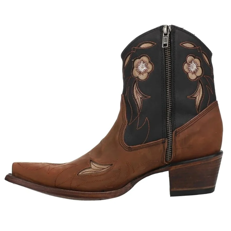 Circle G Camel Floral Women's Bootie L6096 - Image 3