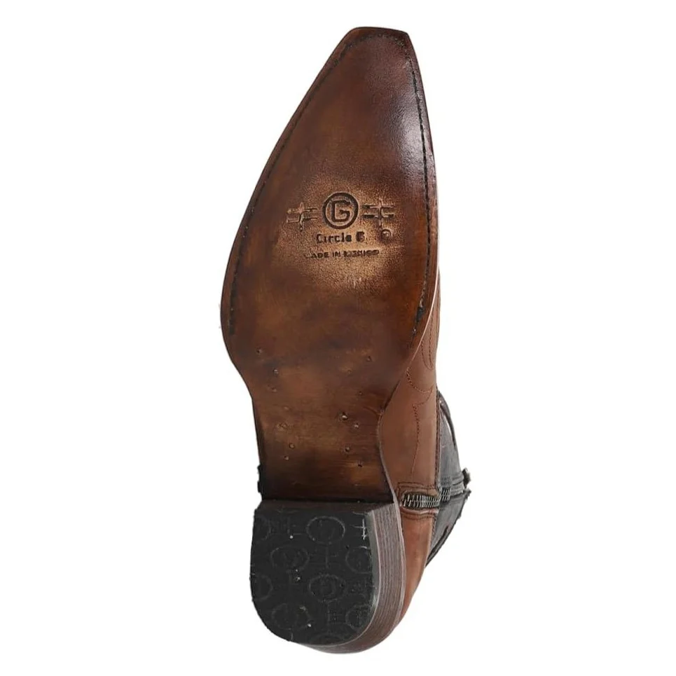 Circle G Camel Floral Women's Bootie L6096 - Image 5