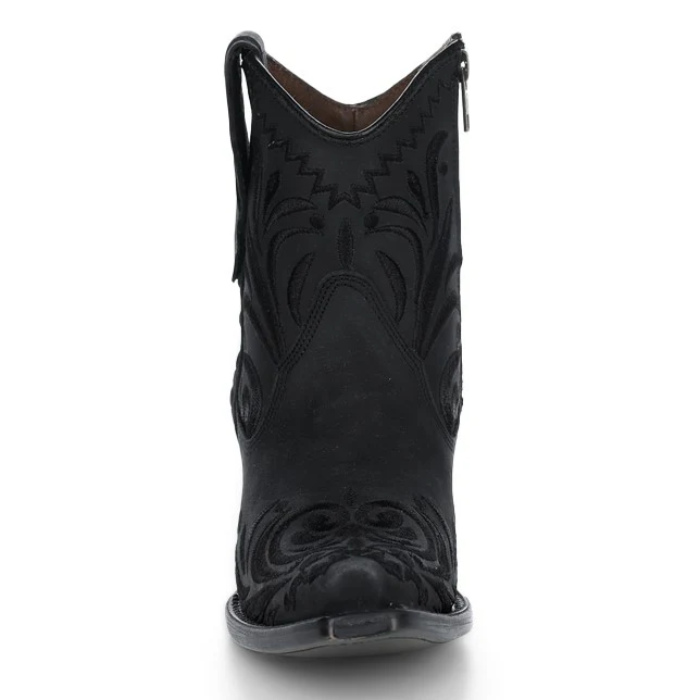 Circle G Classic Black Suede Embroidery Women's Bootie L6225 - Image 3