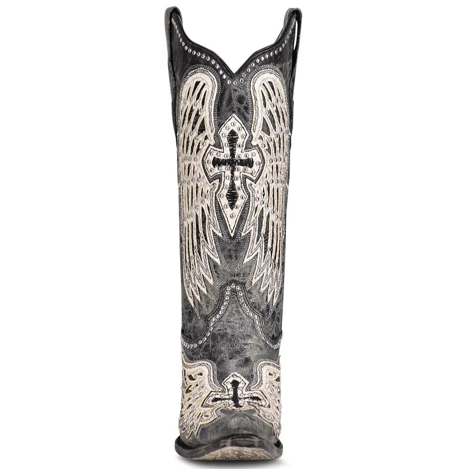 Corral Angela Black Cross and Wings Women's Boot A4232 - Image 3