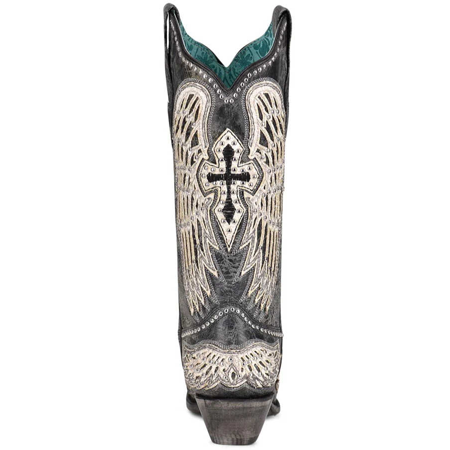 Corral Angela Black Cross and Wings Women's Boot A4232 - Image 4