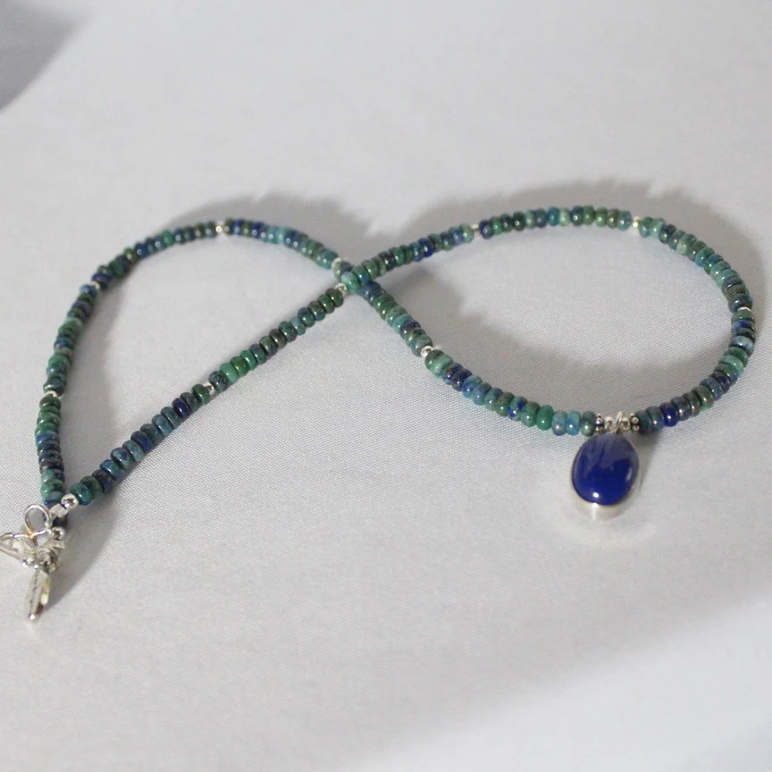 Paige Wallace Lapis Oval Pendant Necklace - Image 2