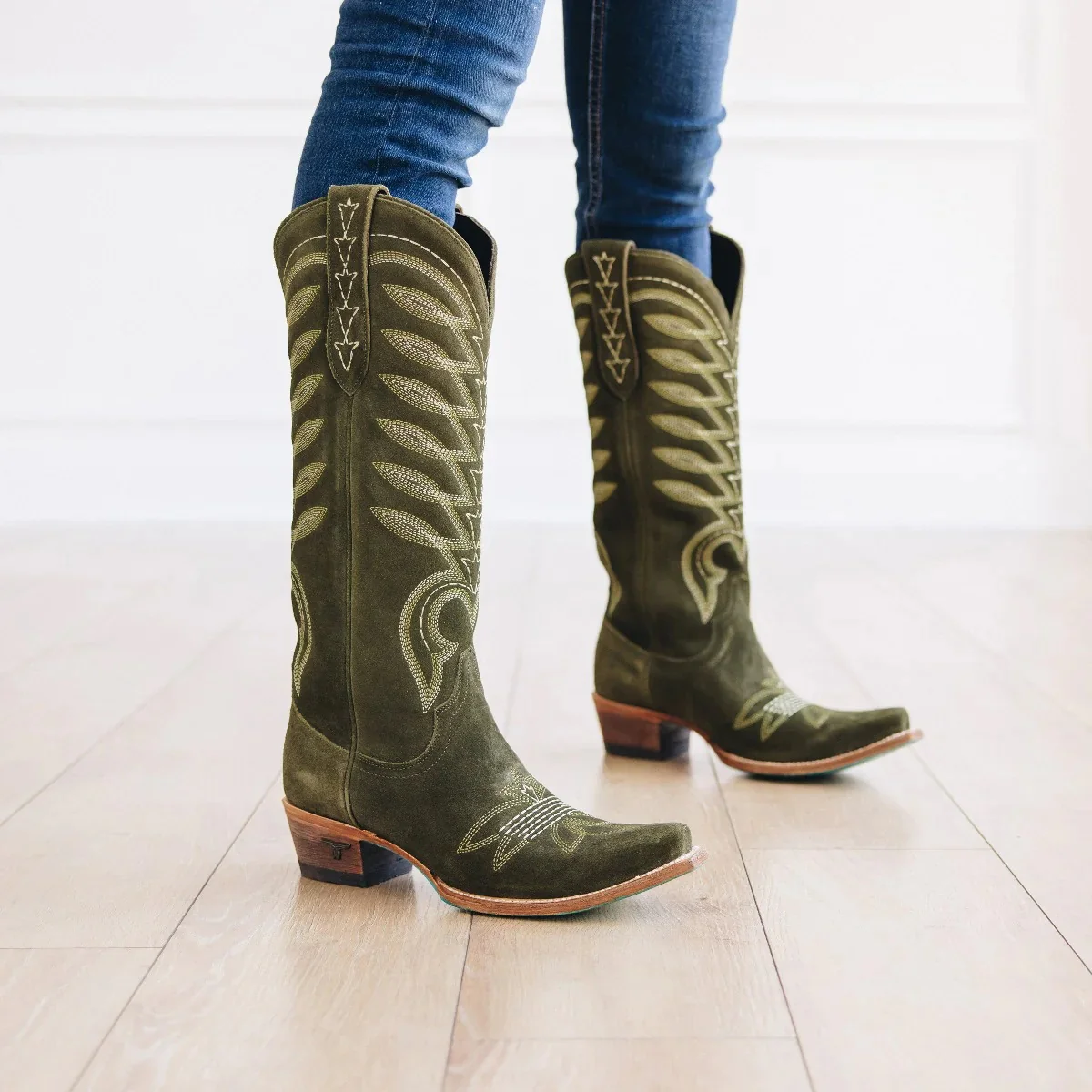Lane Squash Olive Blossom Suede Women's Boot LB0529B - Image 8