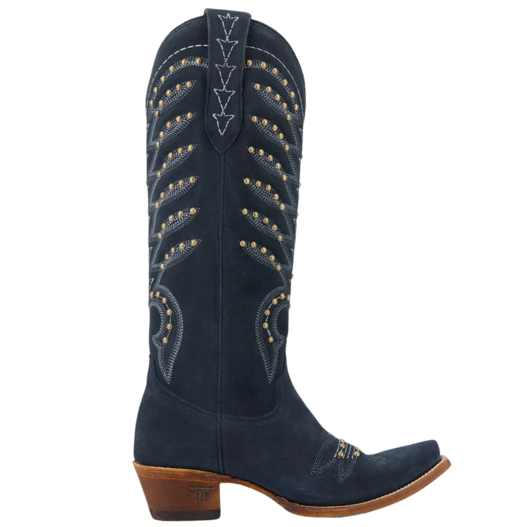 Lane Squash Blossom Stud Navy Suede Woman's Boot LB0530C - Image 2