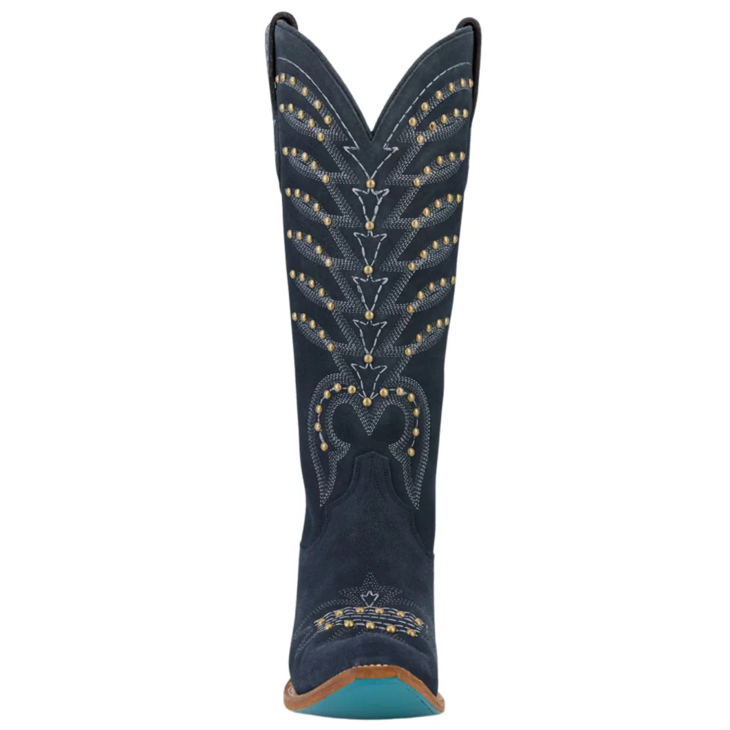 Lane Squash Blossom Stud Navy Suede Woman's Boot LB0530C - Image 4