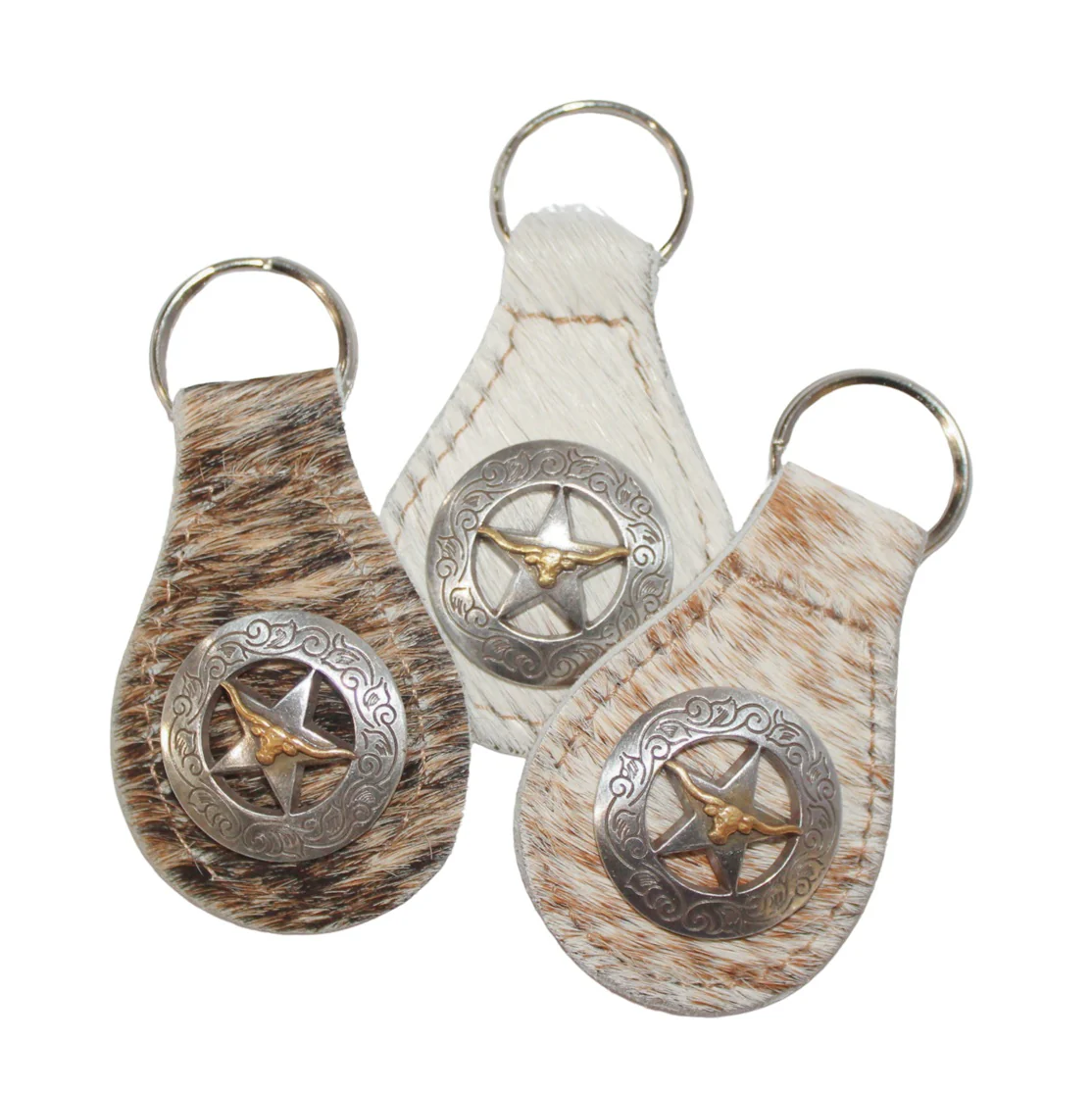 Gaucho Longhorn Star Concho Keychain - Image 3