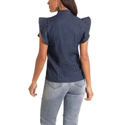 Panhandle Slim Denim Flutter Women's Top LWB3S05825 - Image 2