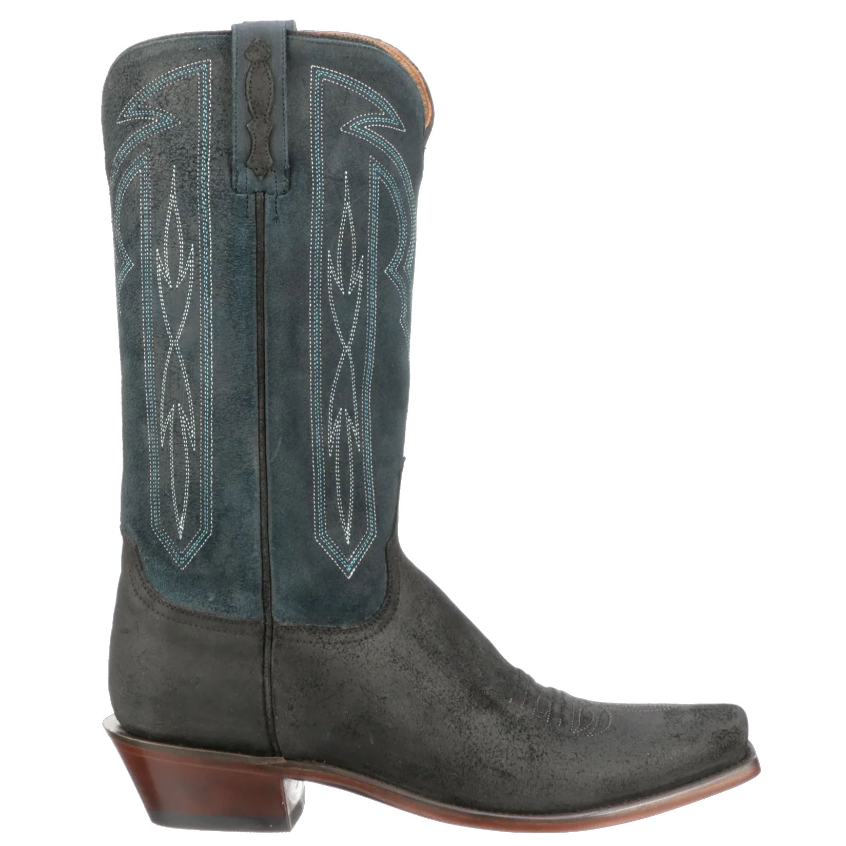 Lucchese Brazos Black and Blue Nubuck Men's Boot M3435 - Image 2