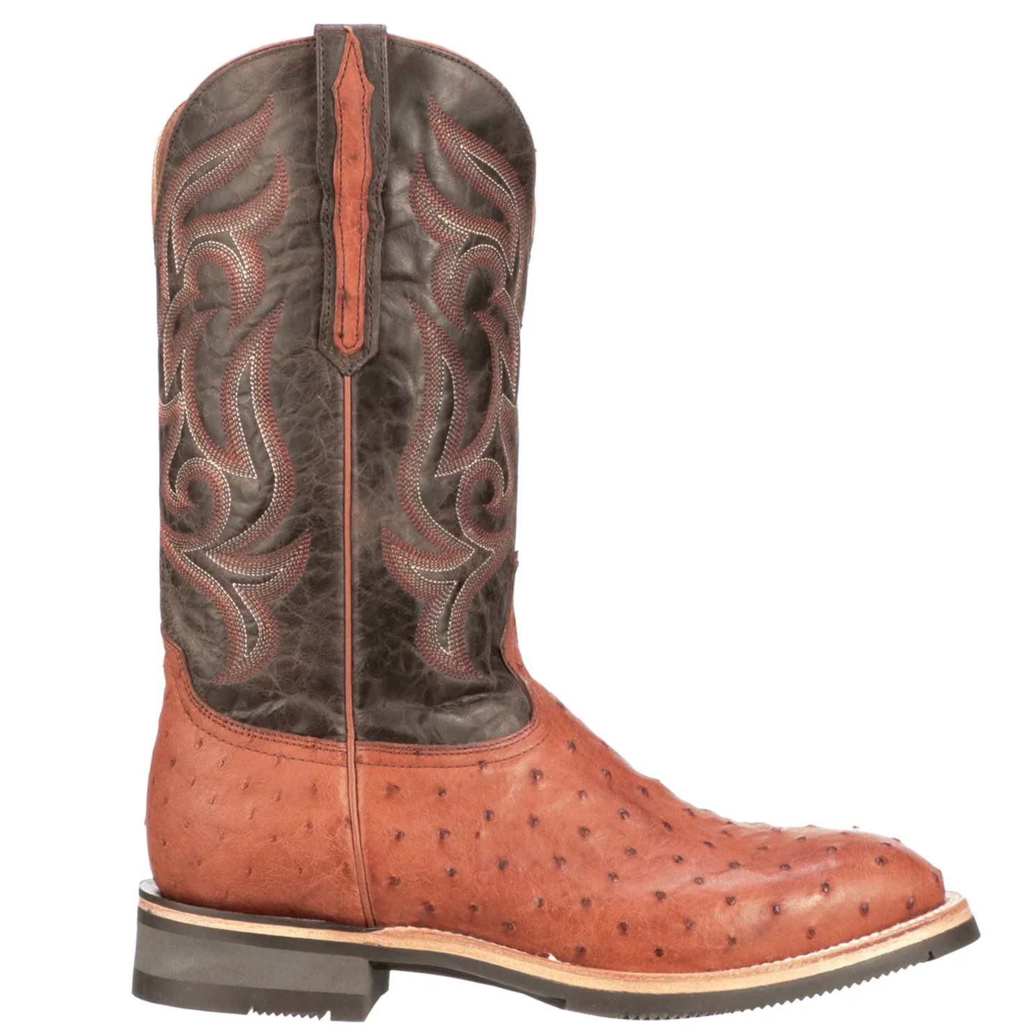 Lucchese Rowdy Cognac Ostrich Men's Boot M4553 - Image 2