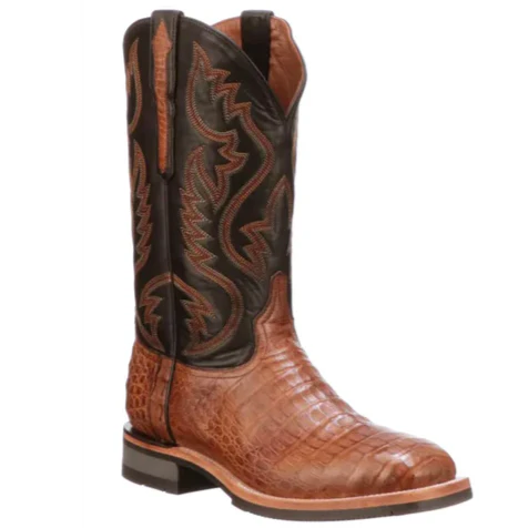 Lucchese Rowdy Saddle Brown Caiman Men's Boot M4554