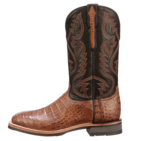 Lucchese Rowdy Saddle Brown Caiman Men's Boot M4554 - Image 3