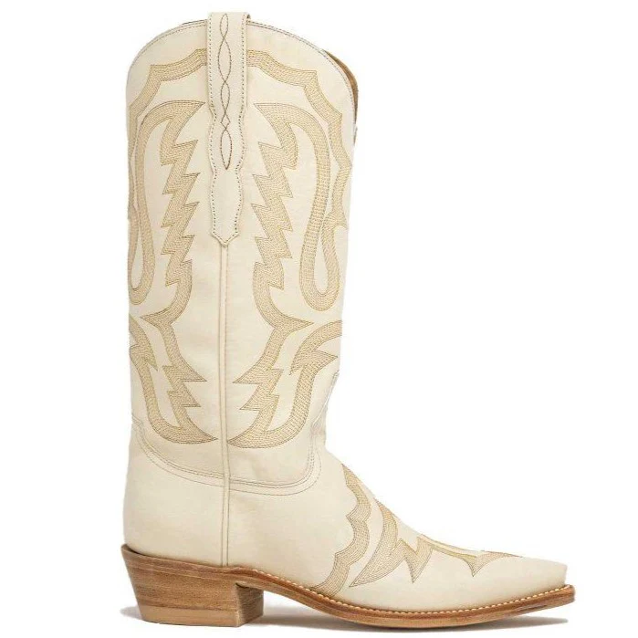 Lucchese Cream Embroidery Women's Boot M5142 - Image 2