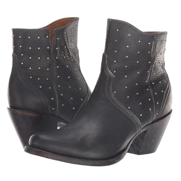 Lucchese Harley Black Stud Women's Bootie M6003 - Image 5