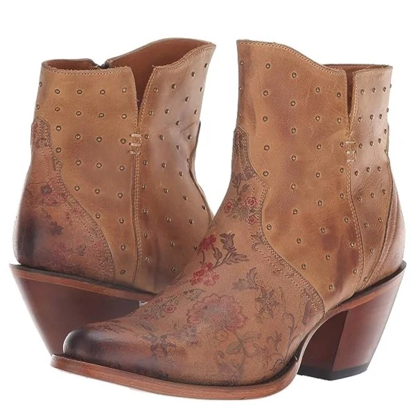 Lucchese Harley Floral Stud Women's Bootie M6004 - Image 5