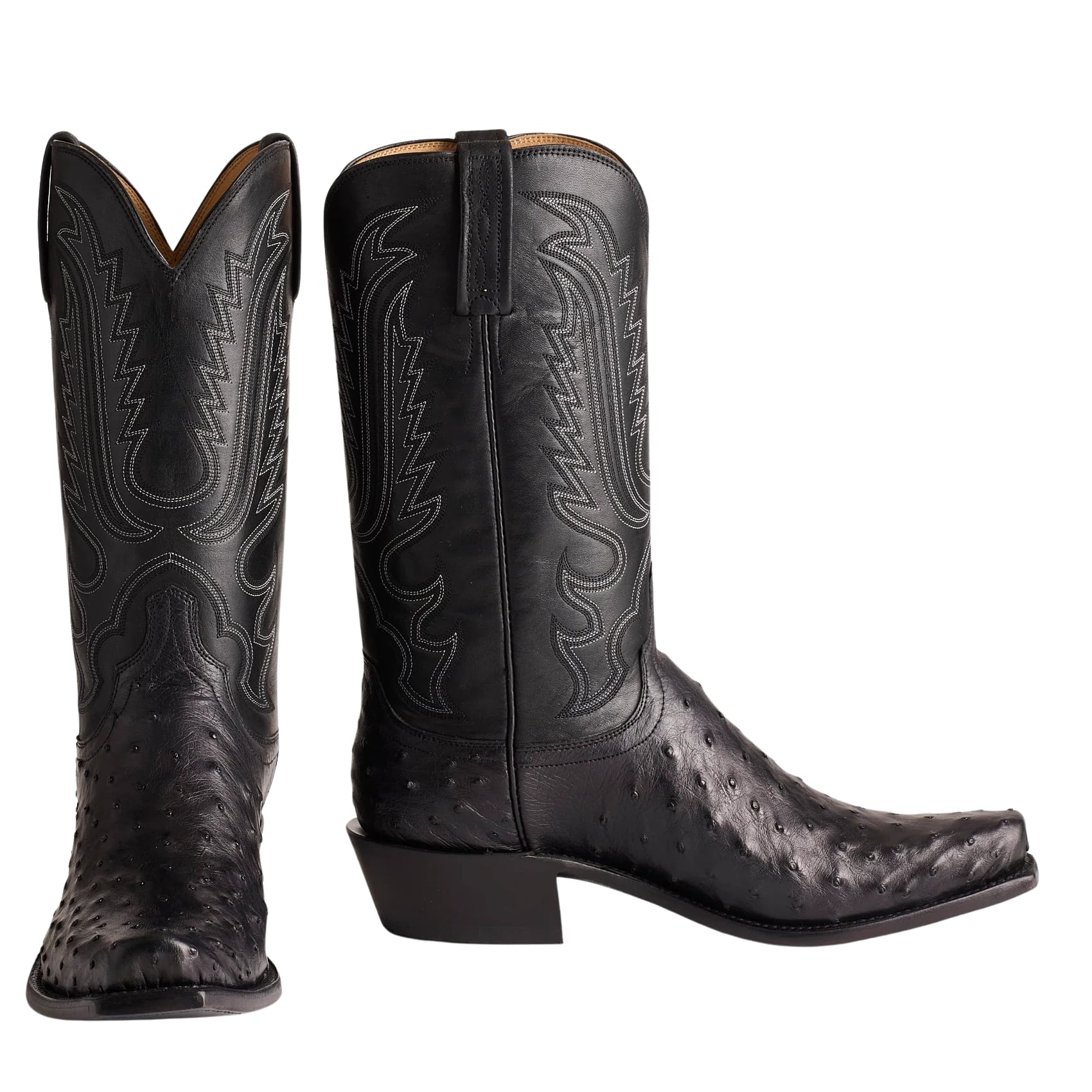 Lucchese Luke Black FQ Ostrich Men's Boot N1155 - Image 7