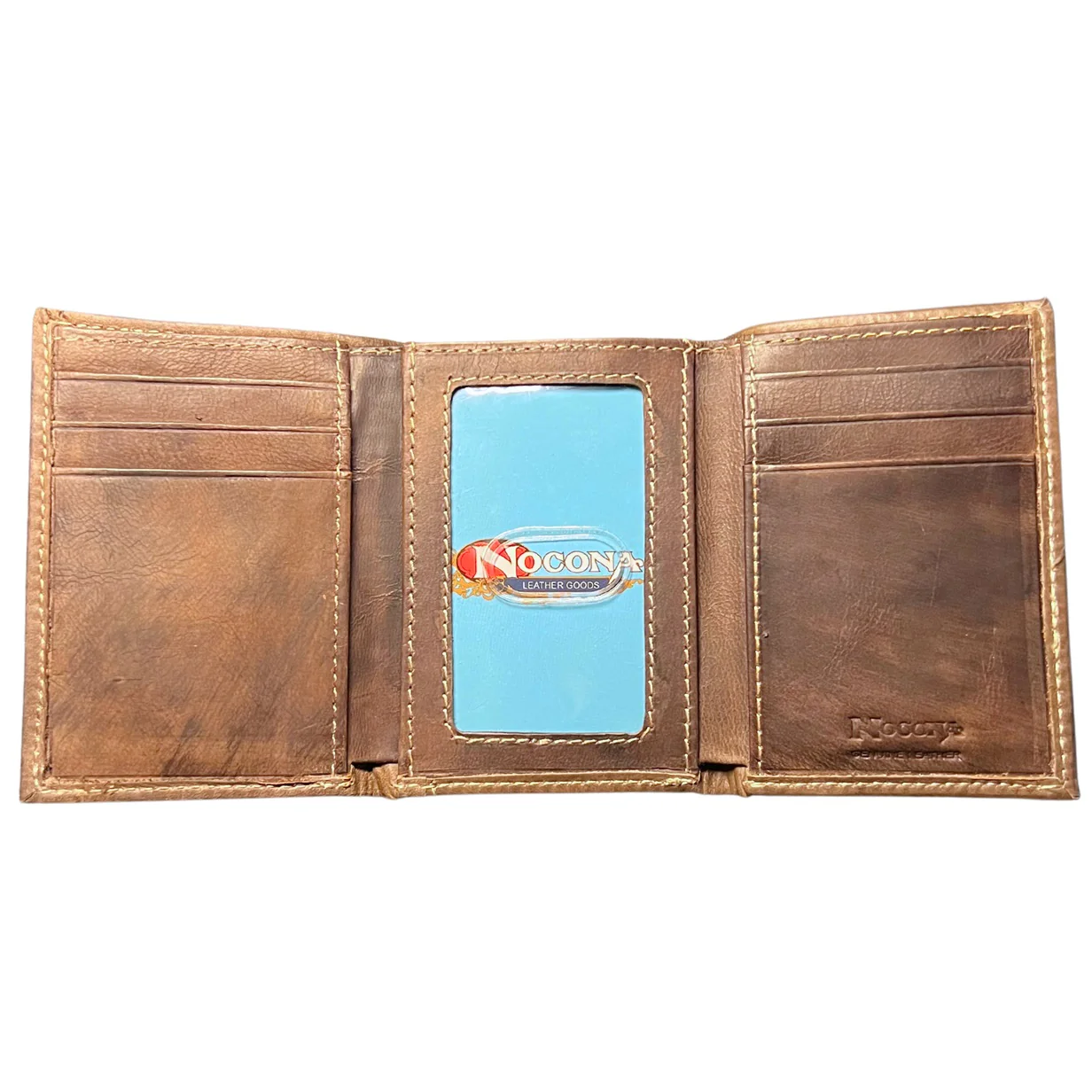 Nocona Floral Tooled Edge Trifold Wallet N500037002 - Image 2