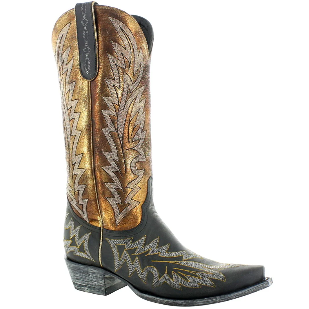 YKY Old Gringo Wilkie Black and Gold Women's Boot YL634-2