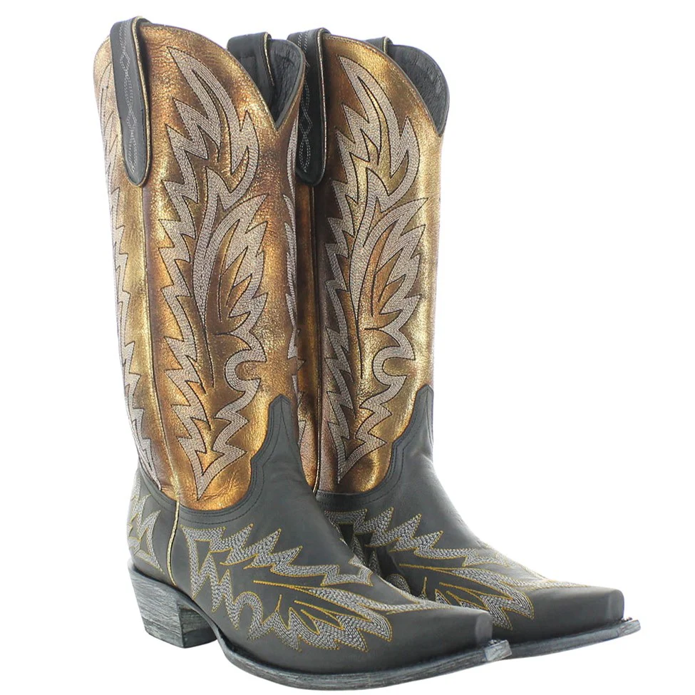 YKY Old Gringo Wilkie Black and Gold Women's Boot YL634-2 - Image 4