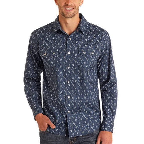 Panhandle Slim Abstract Print Men's Western Snap PMN2S05755